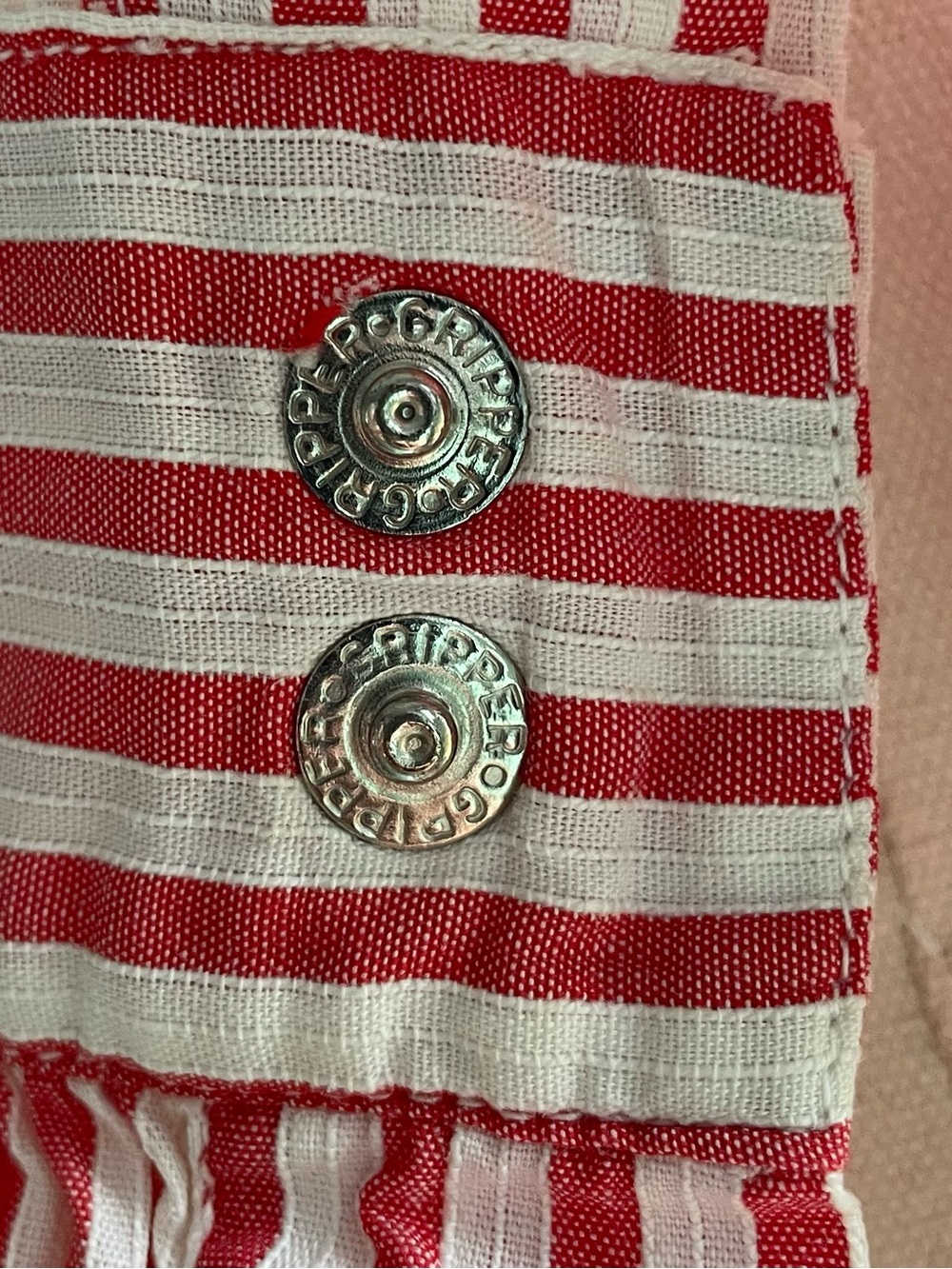 Vintage 50s/60s Candy Striper volunteer  Striped White & Pink Pinafore Apron GSH - Picture 7 of 16